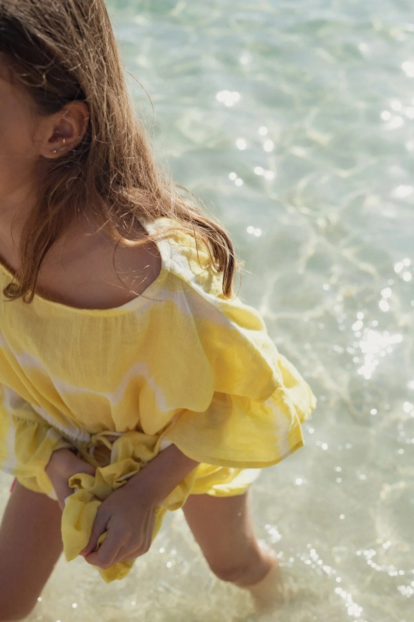 Caftan fille tie dye, citron  | DIABOLO - Image 4