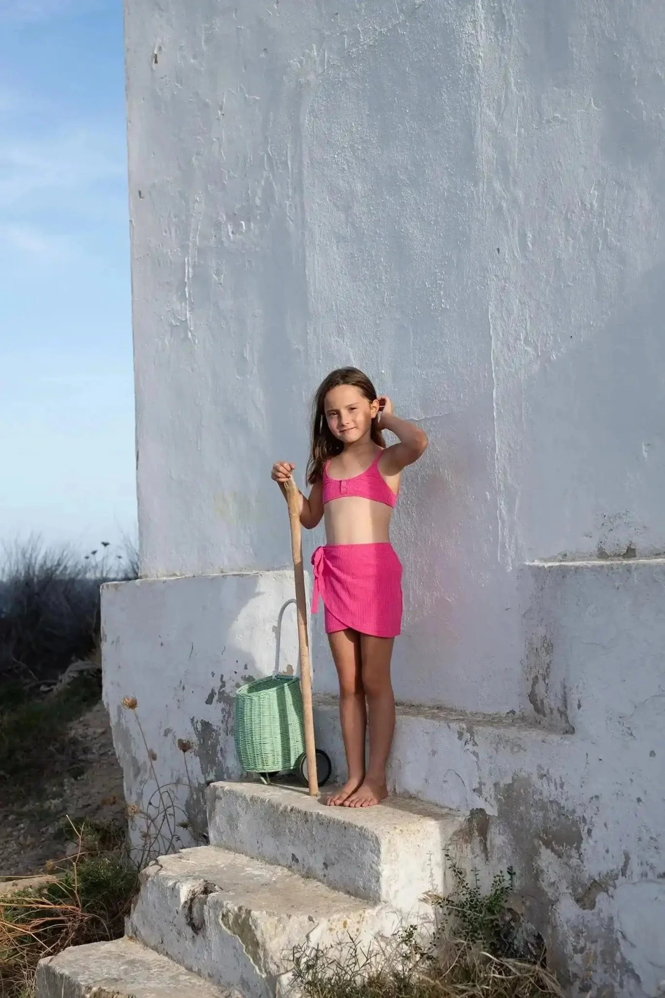 Jupe nouée, rose lurex  | JUPE CALYPSO - Image 3