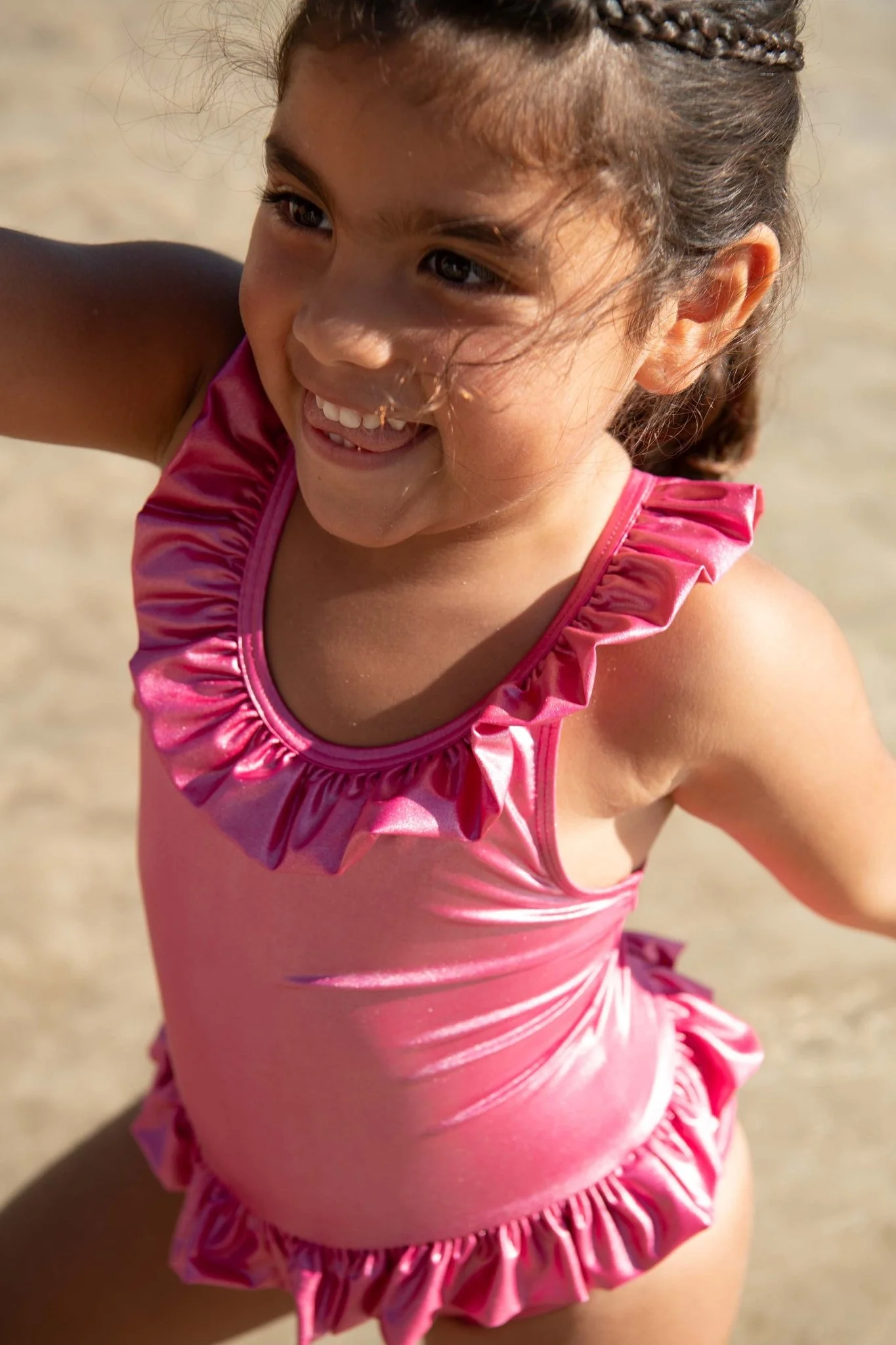 Maillot de bain fille, rose iridescent | VENUS - Image 6