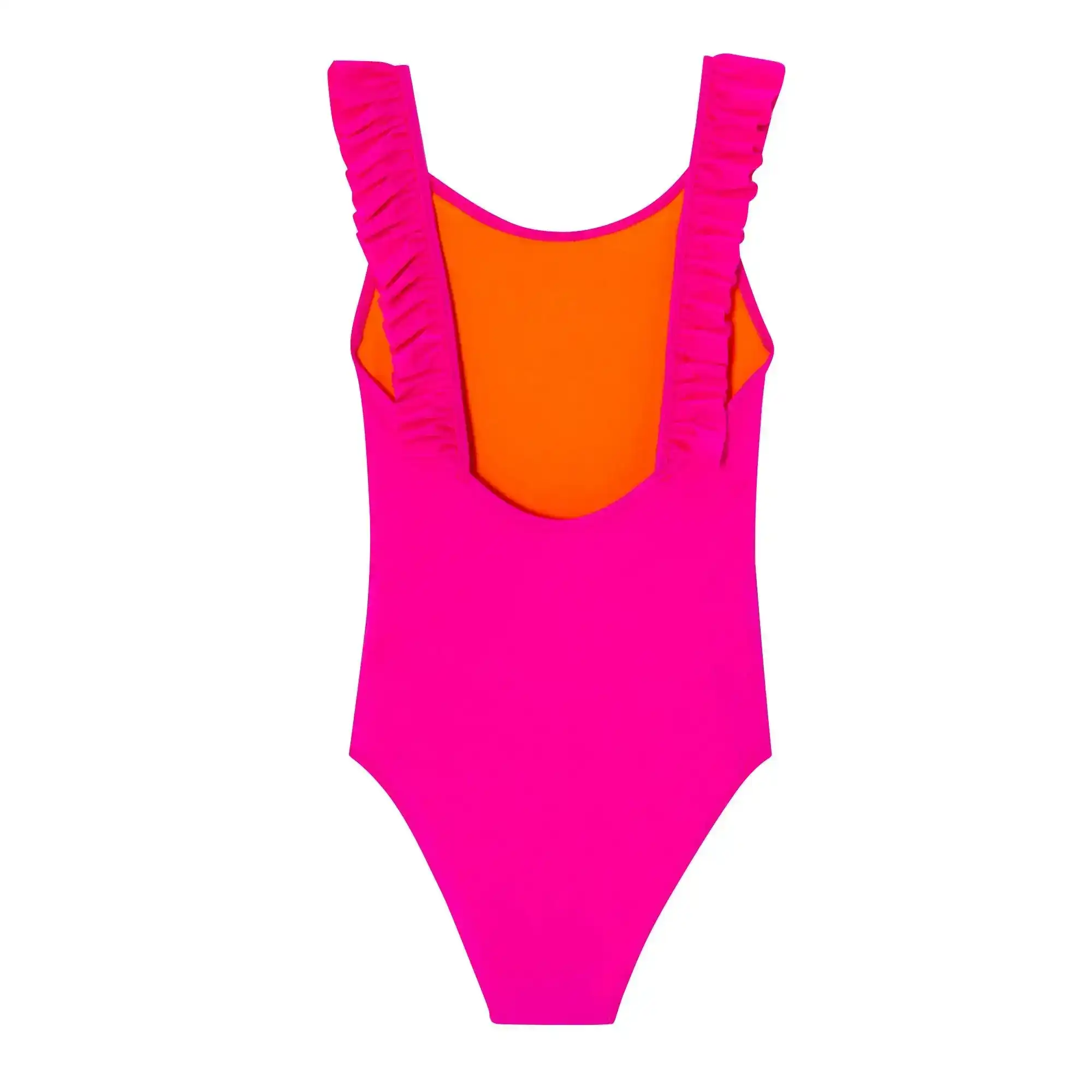 Maillot de bain une pièce fille anti UV à volants, fushia | BORA BORA 1P - Image 4