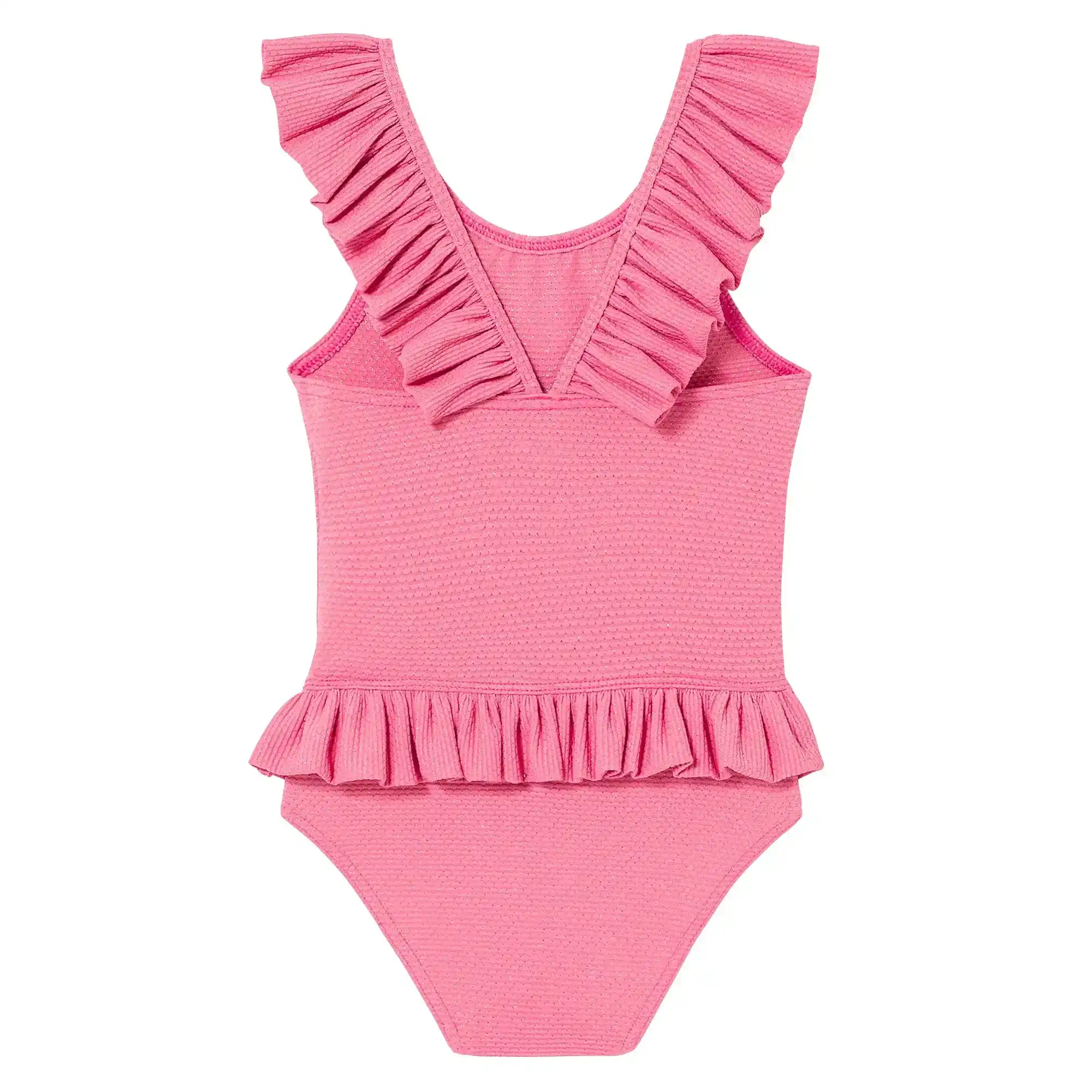 Maillot de bain une pièce bébé fille, piqué rose/or | BAHAMAS BABY - Image 4