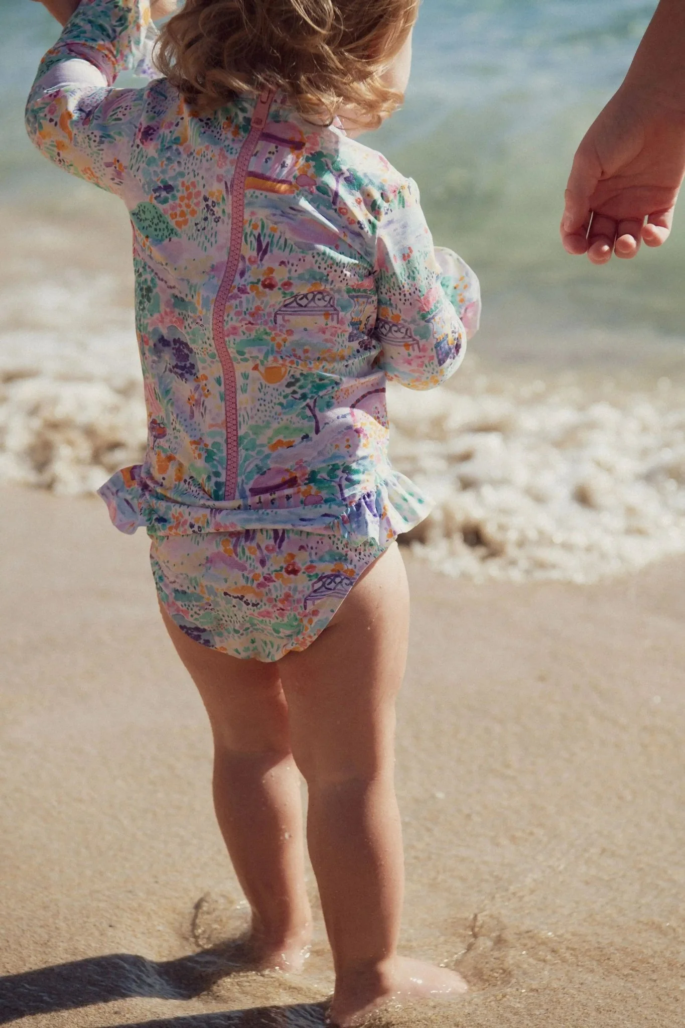 Maillot de bain une pièce manche longue, rose | BLOOM - Image 3