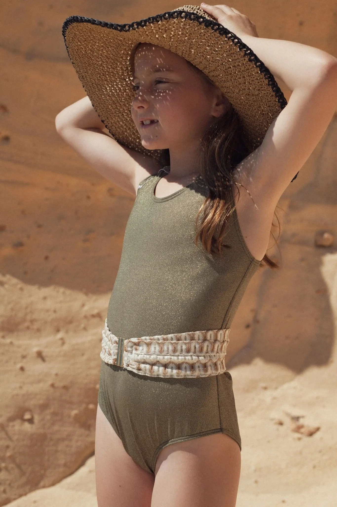 Maillot une pièce fille, kaki / or  | DOLCE VITA 1P - Image 3